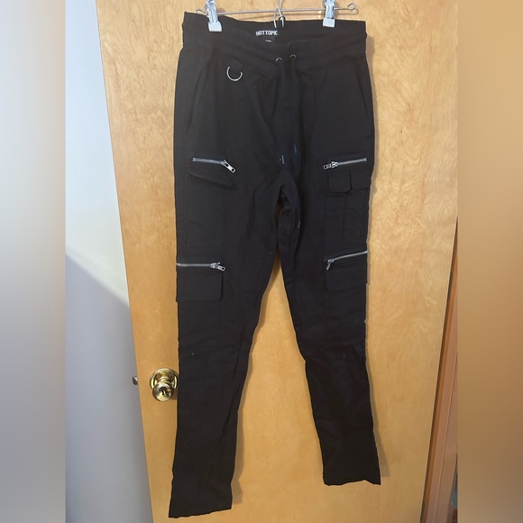 Hot Topic Black Zipper Jogger Pants - Picture 1 of 3